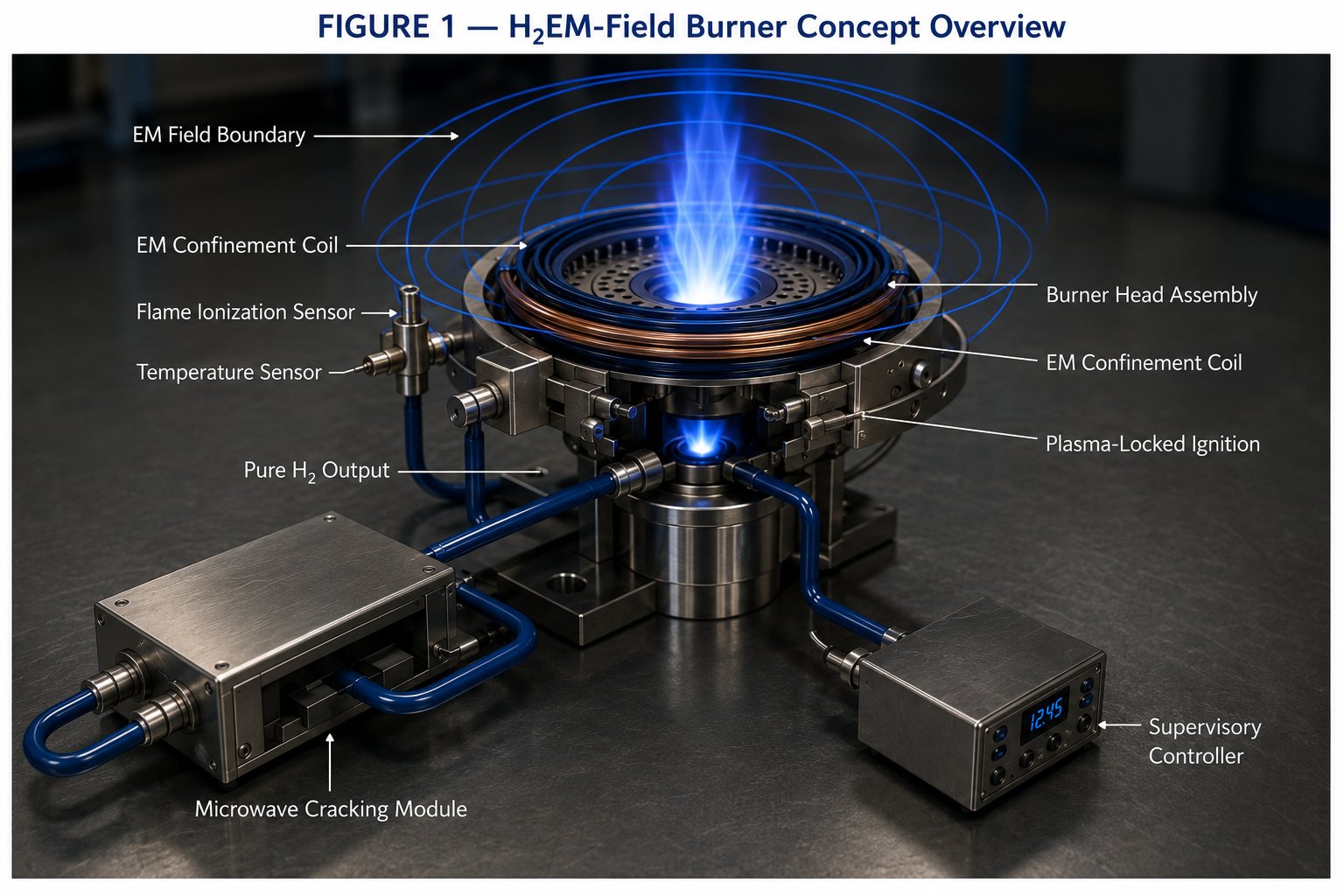 H₂EM-Field Burner concept overview