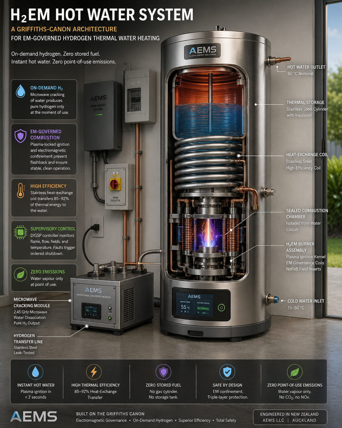 H₂EM Hot Water System Version 7 public architecture visual